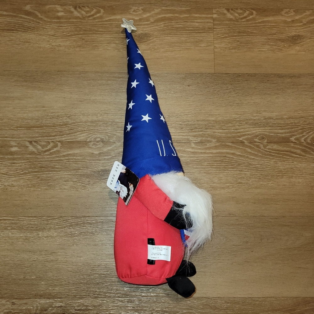 Rae Dunn ~20" 4th of July Gnome USA Flag Heart Weighted Plush Decor New - Picture 9 of 10